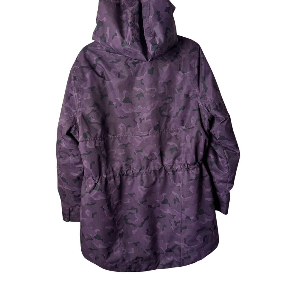 Obermeyer Celestia Ski Jacket Women’s Plus Size 18 Purple Camo Fleece Hood - Picture 4 of 13